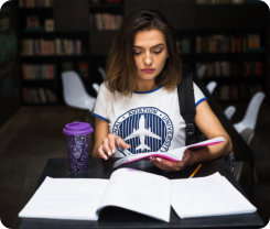 woman reading a book