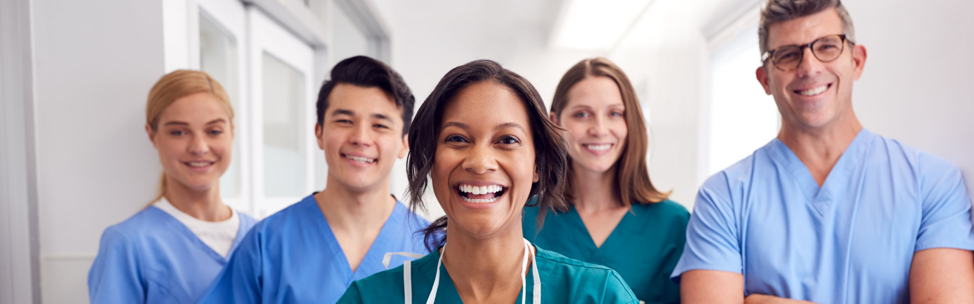 group of nurses smiling
